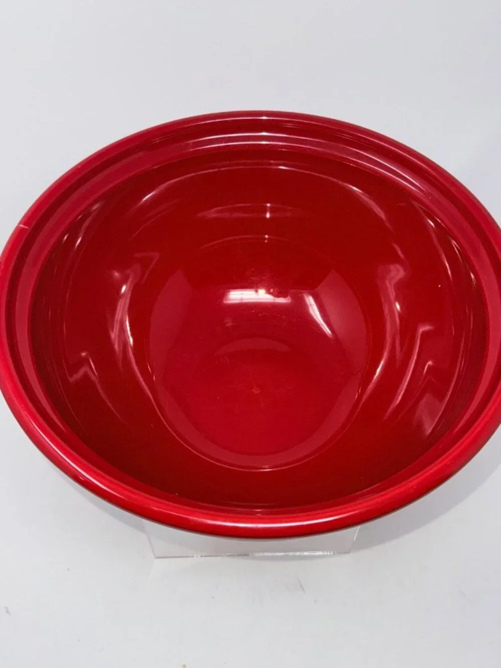 Emile Henry Red Mixing Bowl 12.2 In Diameter Ceramic France Unglazed Base-READ